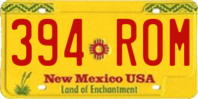 NM license plate 394ROM