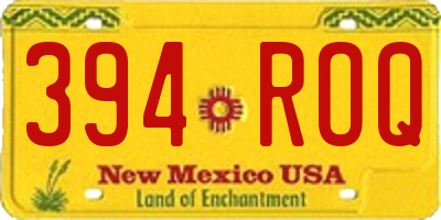 NM license plate 394ROQ