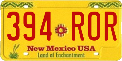NM license plate 394ROR
