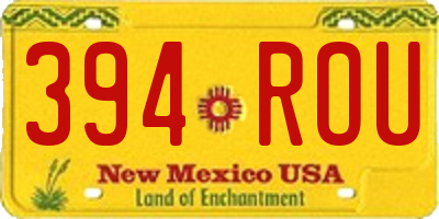 NM license plate 394ROU