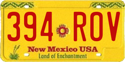 NM license plate 394ROV