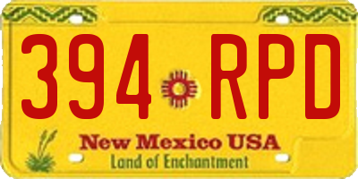 NM license plate 394RPD