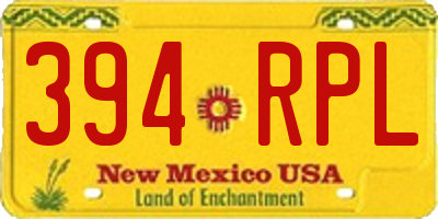 NM license plate 394RPL