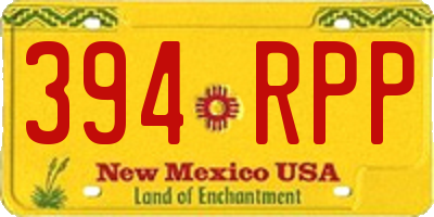 NM license plate 394RPP