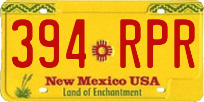NM license plate 394RPR