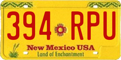 NM license plate 394RPU