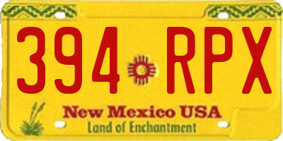 NM license plate 394RPX