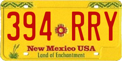 NM license plate 394RRY