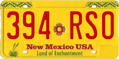 NM license plate 394RSO