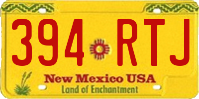 NM license plate 394RTJ