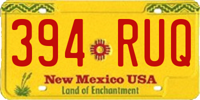 NM license plate 394RUQ