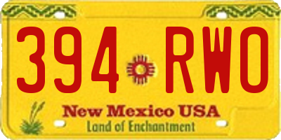 NM license plate 394RWO
