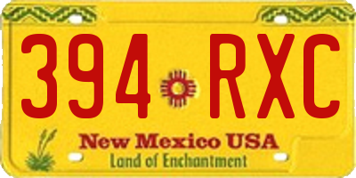 NM license plate 394RXC