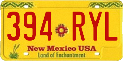 NM license plate 394RYL