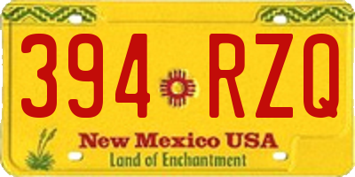 NM license plate 394RZQ