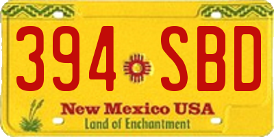NM license plate 394SBD