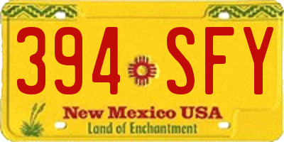 NM license plate 394SFY