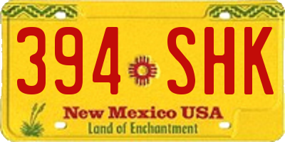 NM license plate 394SHK