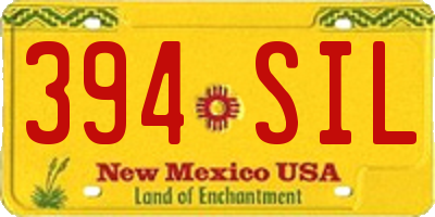 NM license plate 394SIL