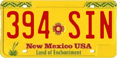 NM license plate 394SIN
