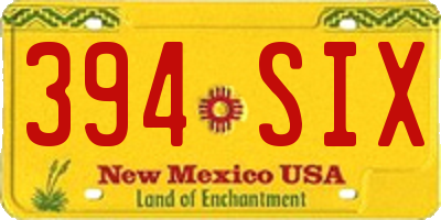 NM license plate 394SIX