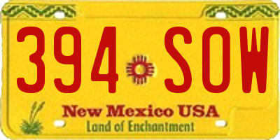 NM license plate 394SOW
