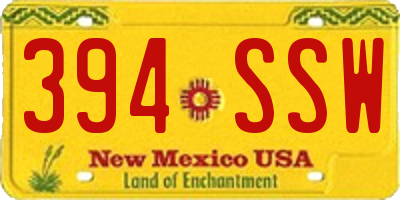 NM license plate 394SSW