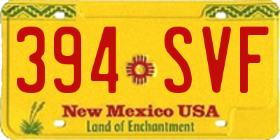 NM license plate 394SVF