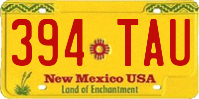 NM license plate 394TAU