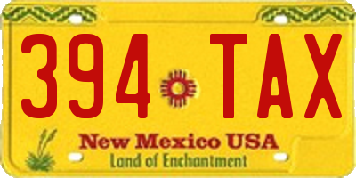 NM license plate 394TAX