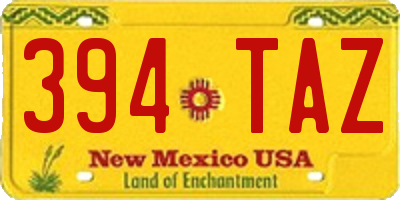 NM license plate 394TAZ