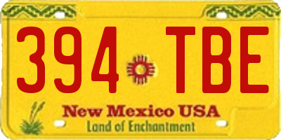 NM license plate 394TBE