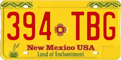 NM license plate 394TBG
