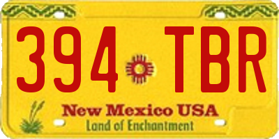 NM license plate 394TBR