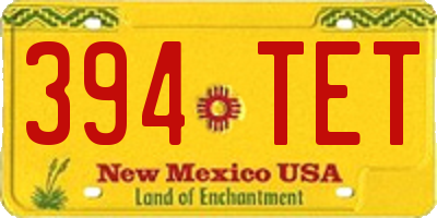 NM license plate 394TET