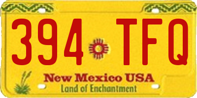 NM license plate 394TFQ