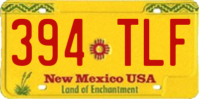 NM license plate 394TLF