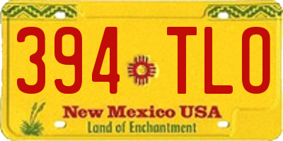 NM license plate 394TLO