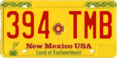 NM license plate 394TMB