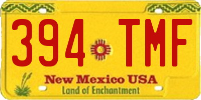 NM license plate 394TMF