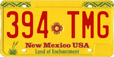 NM license plate 394TMG