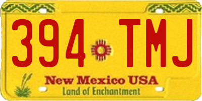 NM license plate 394TMJ