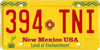 NM license plate 394TNI