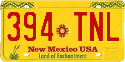 NM license plate 394TNL