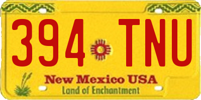 NM license plate 394TNU