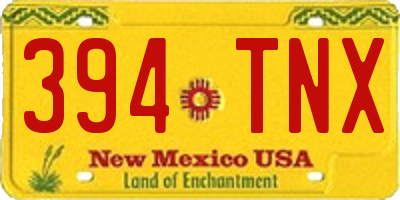 NM license plate 394TNX