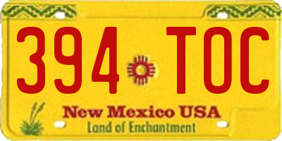 NM license plate 394TOC