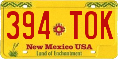 NM license plate 394TOK