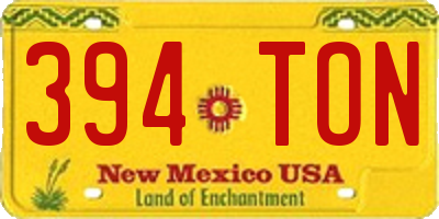 NM license plate 394TON