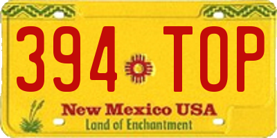 NM license plate 394TOP